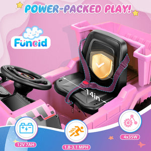 12V Electric Ride-On Dump Truck with Remote Control and Music for Kids Trend Times 4