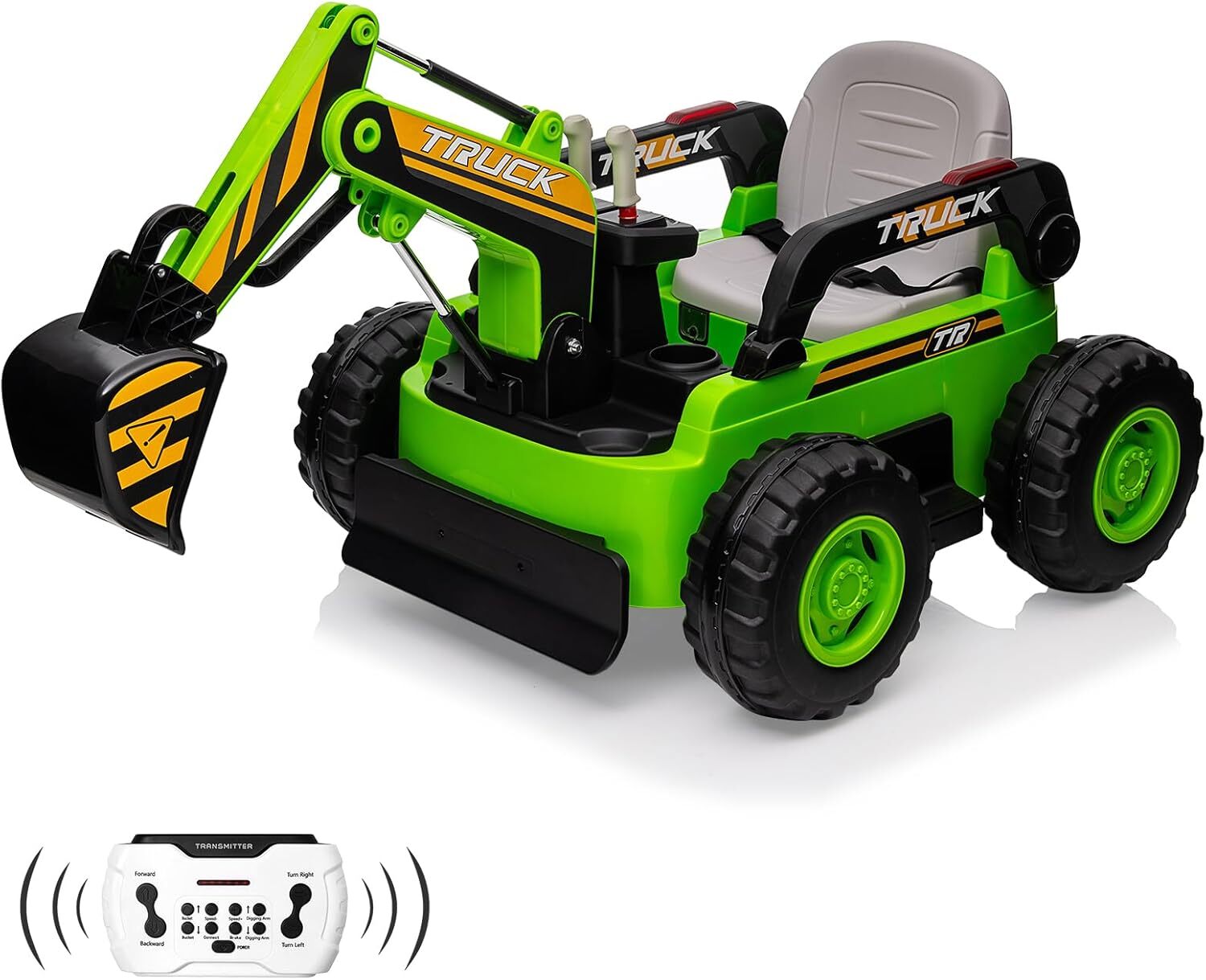 12V Electric Ride-On Excavator Toy Vehicle with Motorized Arm for Kids Trend Times 1