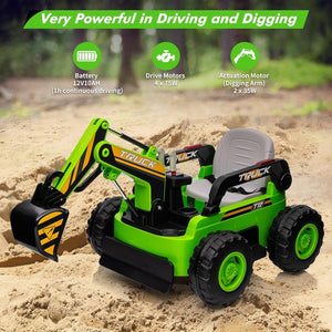 12V Electric Ride-On Excavator Toy Vehicle with Motorized Arm for Kids Trend Times 8