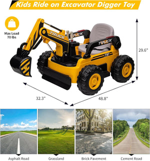 12V Electric Ride-On Excavator Toy Vehicle with Motorized Arm for Kids Trend Times Variant 0
