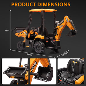 12V Ride-On Movable Excavator Construction Truck Toy for Ages 1-5 Years Trend Times 2