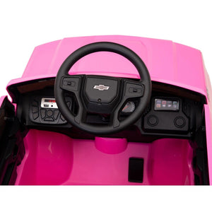 12V Pink Battery-Powered Ride-On Truck Licensed Chevrolet Silverado for Kids Trend Times 7