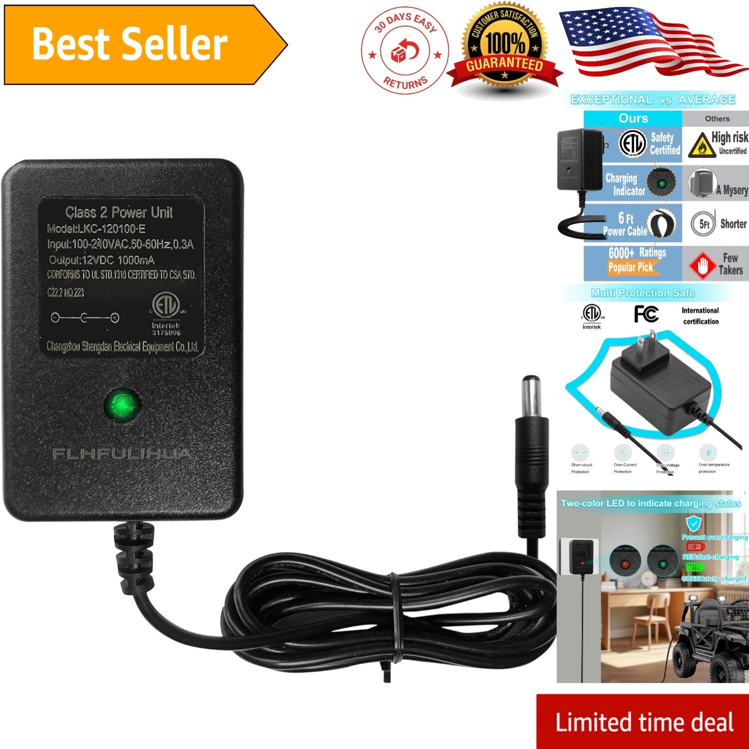 12V Ride-On Toy Charger Compact Lightweight Quick Charging Solution Trend Times 0