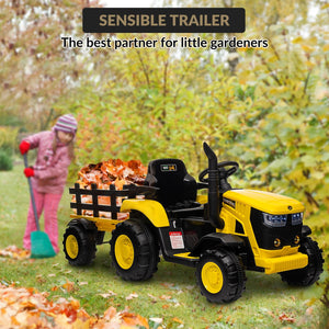 12V Electric Ride-On Tractor for Kids with Trailer, 6 Wheels, and Bluetooth Trend Times 9