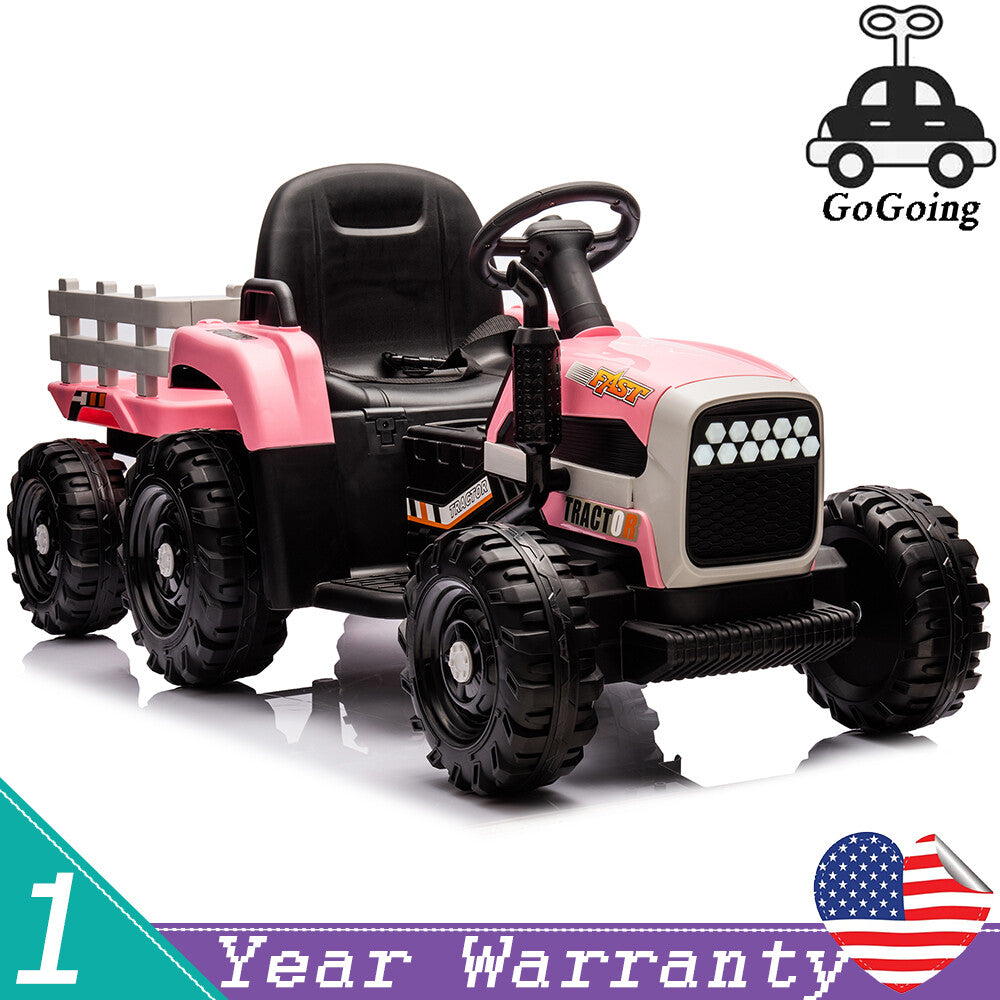 12V Ride-On Tractor with Remote Control and Bluetooth, 3-Speed Kids Toy for Ages 3-6 Trend Times 0