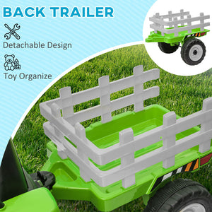 12V Kids Electric Ride-On Tractor with Trailer, 25W Dual Motors, Remote Control Trend Times 4