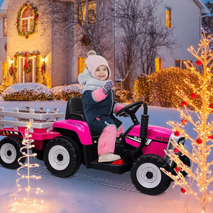 12V Electric Ride-On Tractor with Detachable Trailer for Kids and Toddlers Trend Times 13