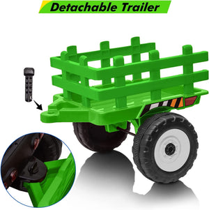 12V Electric Ride-On Tractor with Detachable Trailer for Kids and Toddlers Trend Times 23