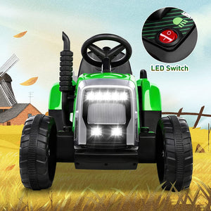 12V Electric Ride-On Tractor with Detachable Trailer for Kids and Toddlers Trend Times 24