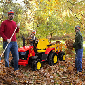 12V Electric Ride-On Tractor with Trailer for Kids Remote Control Toy Car Trend Times 5