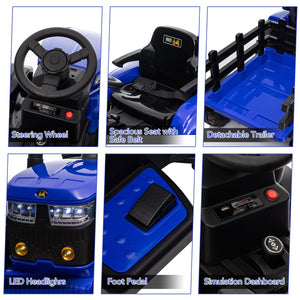 12V Electric Ride-On Tractor with Trailer for Kids LED Lights and Music Trend Times 5