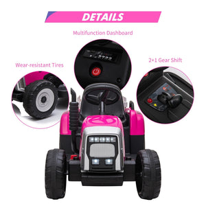 12V Ride-On Tractor with Trailer and Remote Control Speed Adjustment Trend Times 4