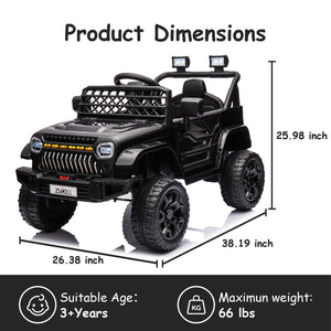 12V Kids Ride-On Truck Car with Remote Control, LED Lights, Music, and Power Wheels Trend Times 10