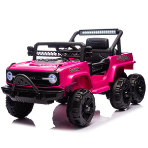 12V Electric Ride-On Jeep Truck Car with Remote Control and Slow Start for Kids Pink Trend Times 3