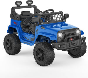 12V Electric Ride-On Truck for Kids with AUX Port, LED Lights, and 2 Speed Settings Trend Times 14