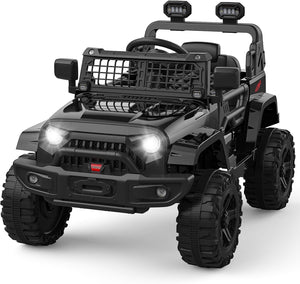 12V Electric Ride-On Truck for Kids with AUX Port, LED Lights, and 2 Speed Settings Trend Times 16