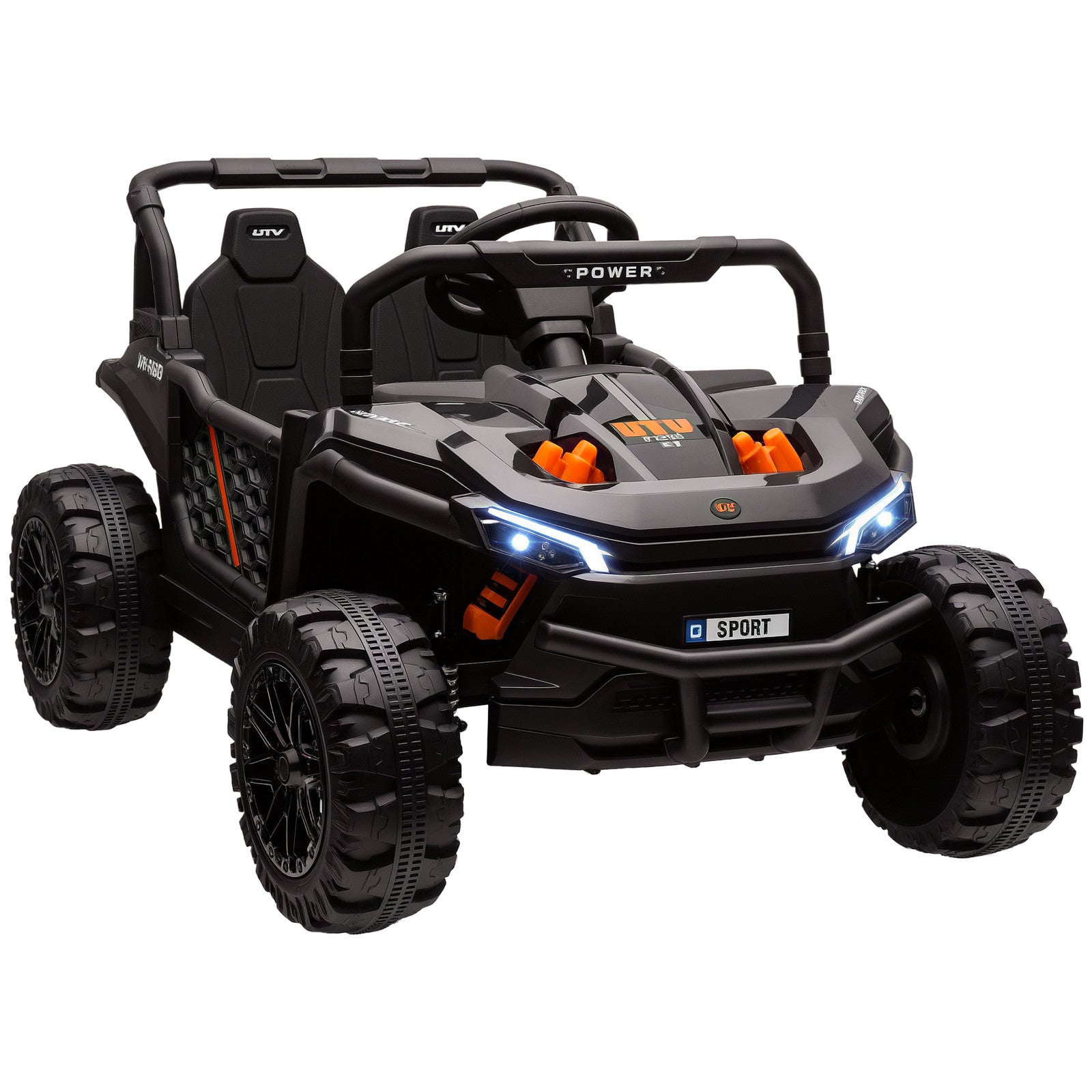 12V Ride-On UTV Truck Toy with 4-Wheel Suspension and Remote Control, Black Trend Times 0