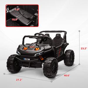 12V Ride-On UTV Truck Toy with 4-Wheel Suspension and Remote Control, Black Trend Times 2