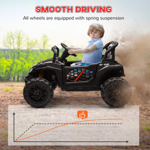 12V Ride-On UTV Truck Toy with 4-Wheel Suspension and Remote Control, Black Trend Times 5