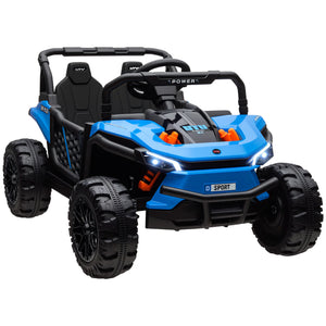 12V Ride-On UTV Truck Toy with 4-Wheel Suspension and Remote Control in Blue Trend Times 2