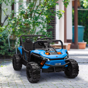12V Ride-On UTV Truck Toy with 4-Wheel Suspension and Remote Control in Blue Trend Times 8