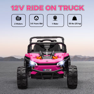 12V Pink Ride-On UTV Truck Toy with Remote Control and 4-Wheel Suspension Trend Times 4