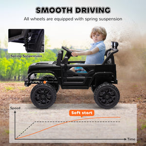 12V Ride-On Truck with Spring Suspension and Remote Control, Black Trend Times 5