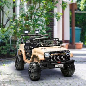 12V Ride-On Truck with Spring Suspension and Remote Control in Khaki Trend Times 8
