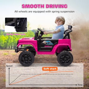 12V Pink Ride-On Truck with Spring Suspension and Remote Control Trend Times 5