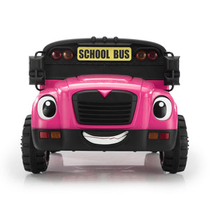 12V Kids School Bus Ride-On Toy with 1 Seat, Remote Control, LED Lights, and Power Display Trend Times 1
