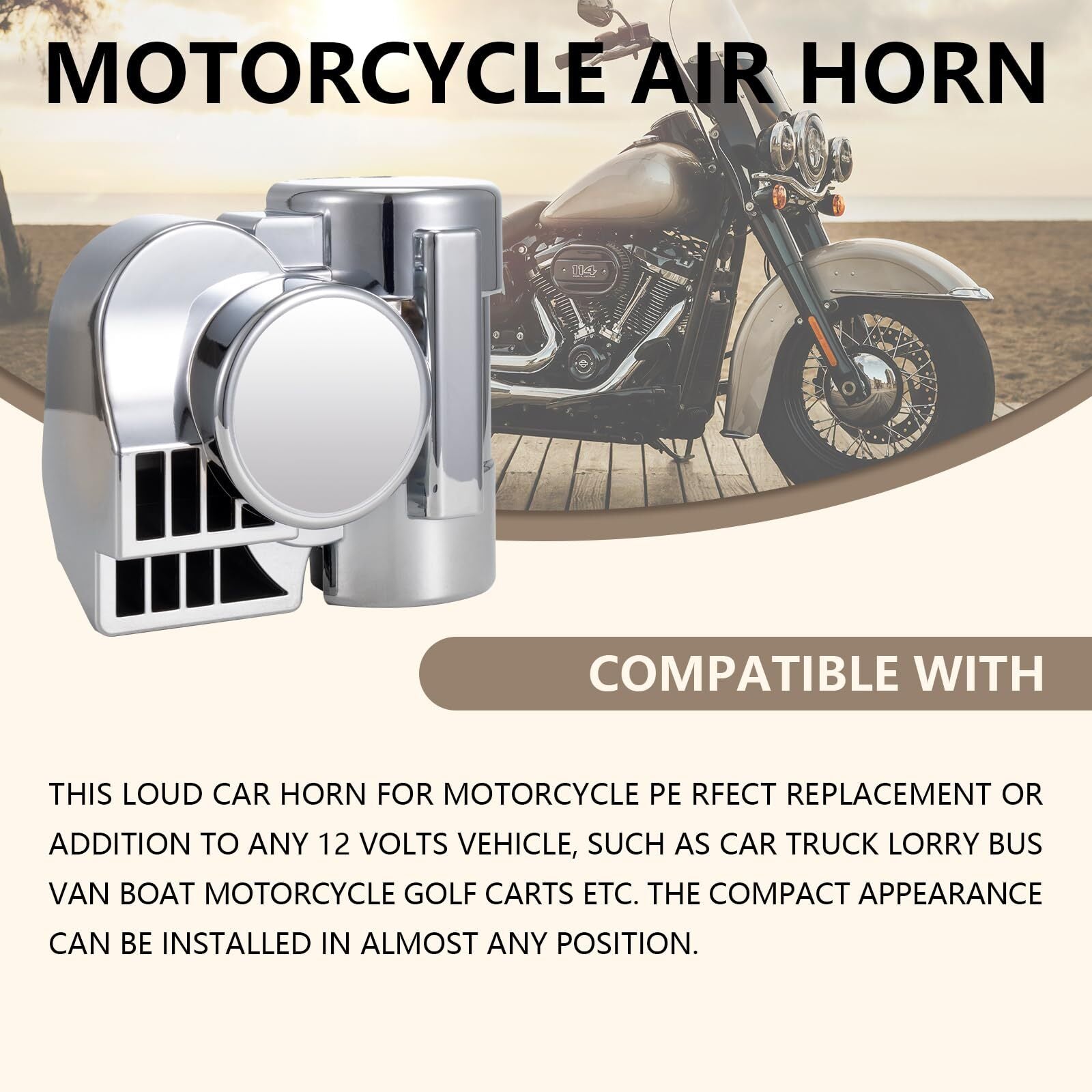 12V Snail Air Horn Kit for Motorcycle and Truck – Loud Train Horn Sound Trend Times 1