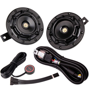12V Supertone Car and Truck Horn Kit with Wire and Button Black High Low Tone Trend Times Variant 0