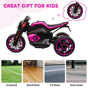 12V Kids Electric Three-Wheel Ride-On Motorcycle with Horns and LED Lights Trend Times 8