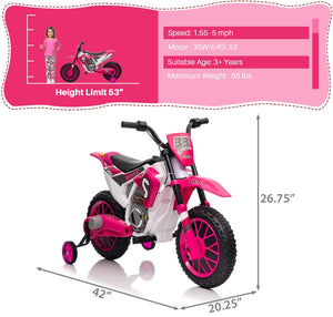 12V Electric Battery-Powered Kids Motorcycle Ride-On Toy with 2-Speed Settings Trend Times 8