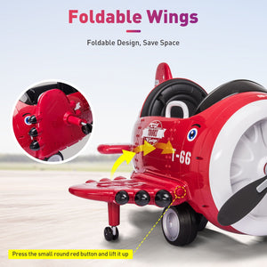 12V Electric Ride-On Airplane with RC and Realistic Sound Effects Trend Times 11