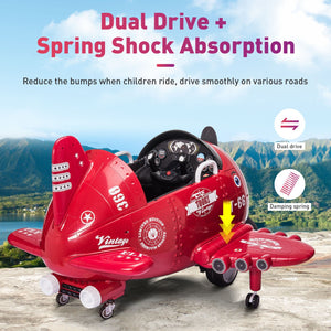 12V Electric Ride-On Airplane with RC and Realistic Sound Effects Trend Times 13
