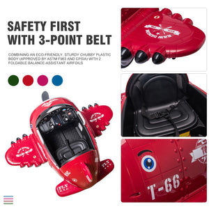 12V Electric Ride-On Airplane with RC and Realistic Sound Effects Trend Times 18
