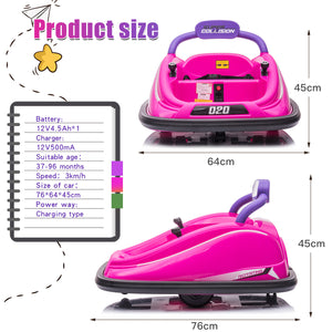 12V Toddler Electric Ride-On Bumper Car with Remote Control and 360° Rotation Trend Times 7