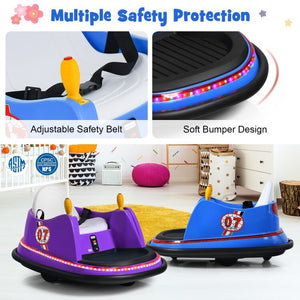 12V Toddler Electric Ride-On Bumper Car Toy with Spacious Pedal Area and Flashing Lights Trend Times 11