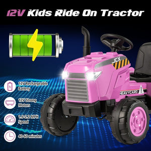 12V Toddler Ride-On Tractor Toy with Remote Control and Detachable Storage Trailer Trend Times 8