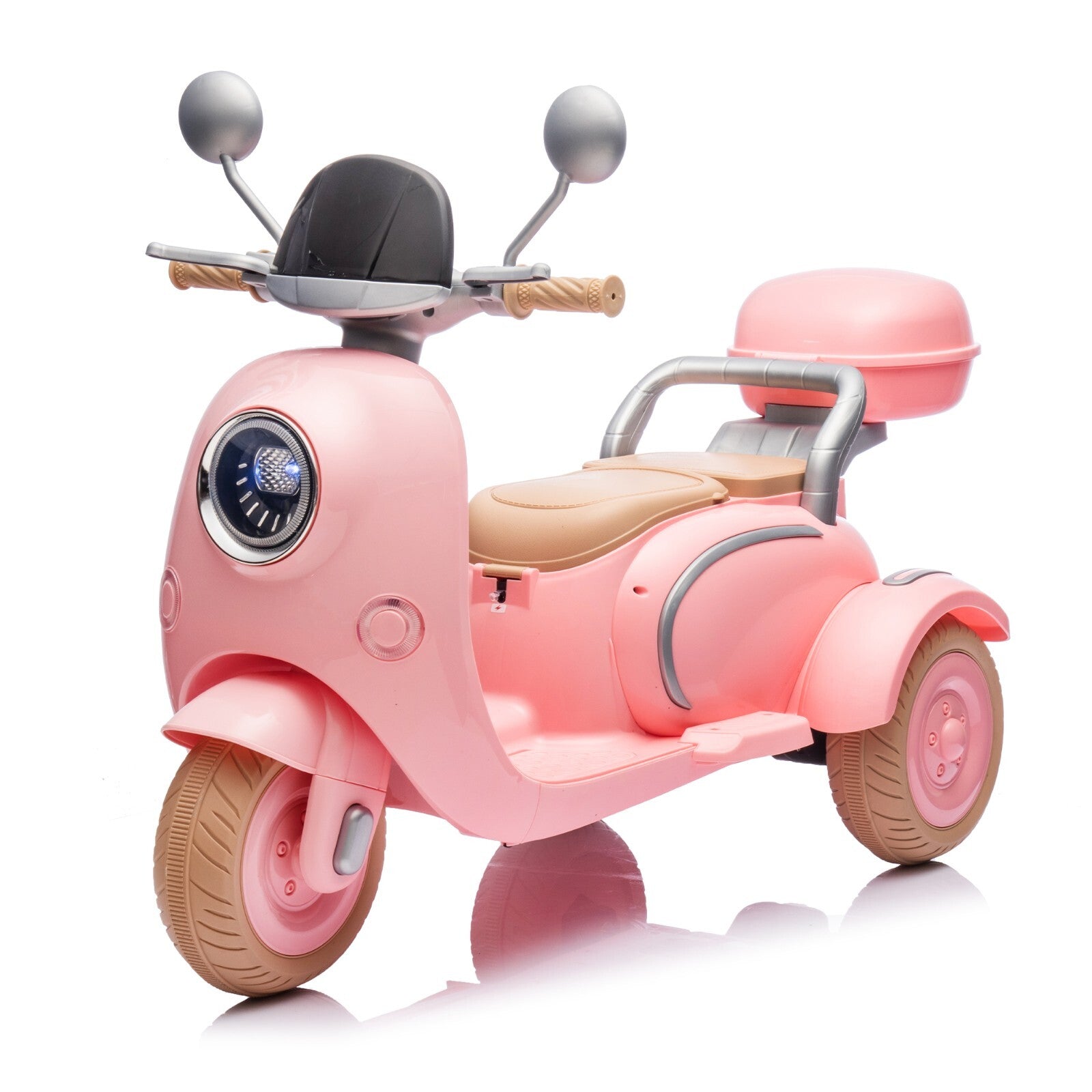 12V Two-Motor Kids Ride-On Electric Two-Seater Motorcycle Pink Level-Up Trend Times 0