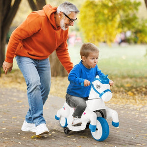 12V Unicorn Ride-On Toy for Kids with Training Wheels and Horse Riding Mode Trend Times 4