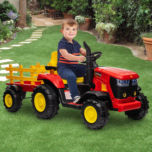 12V Electric Ride-On Tractor Car for Kids with Trailer and Rechargeable Battery Trend Times 5