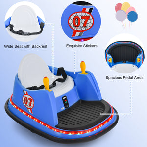 12V Kids Ride-On Bumper Car with 360° Spin and Remote Control - Blue Trend Times 4