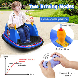 12V Blue Kids Ride-On Bumper Car with 360° Spin and Remote Control Trend Times 7