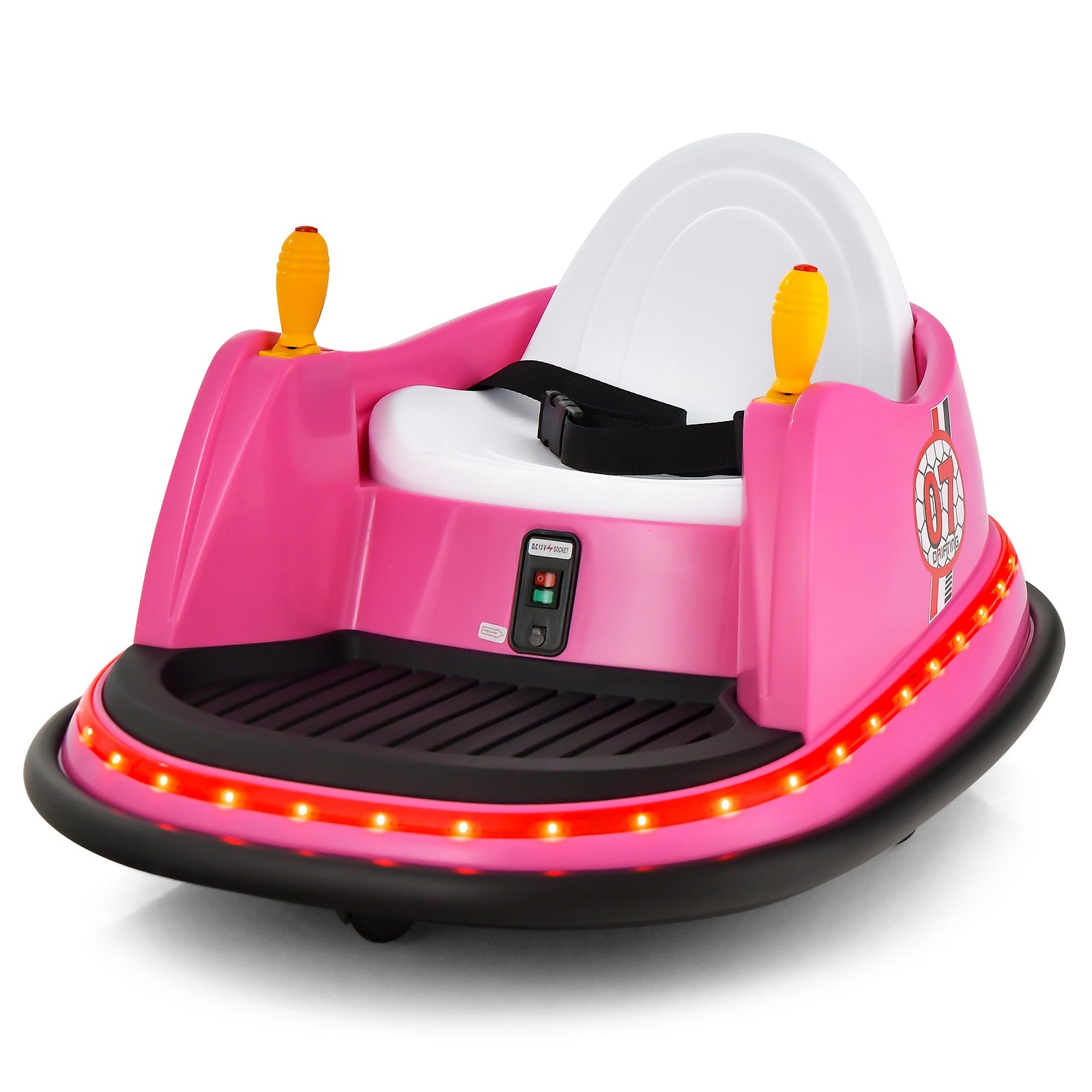 12V Kids Ride-On Bumper Car with 360° Spin and Remote Control, Pink Trend Times 0