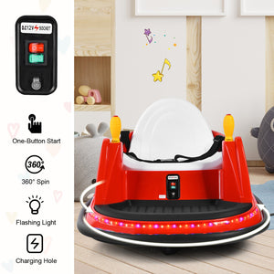 12V Kids Ride-On Bumper Car with 360° Spin and Remote Control in Red Trend Times 7