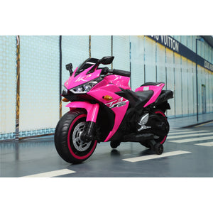 12V 7Ah Kids Ride-On Motorcycle Toy with Training Wheels and Lighting Trend Times 6