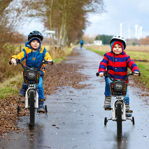 14-Inch Kids Bike with Training Wheels and Music for Ages 3-5 - Black Trend Times 1