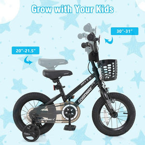 14 Inch Kids Bike with Basket and Training Wheels for Children Aged 4-5 Years Old Trend Times 4